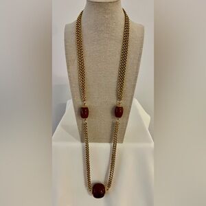 Vintage Liz Claiborne Brown Bead Necklace